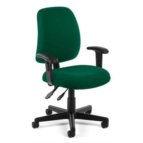 Posture Task Chair with Arms, Green. Picture 1